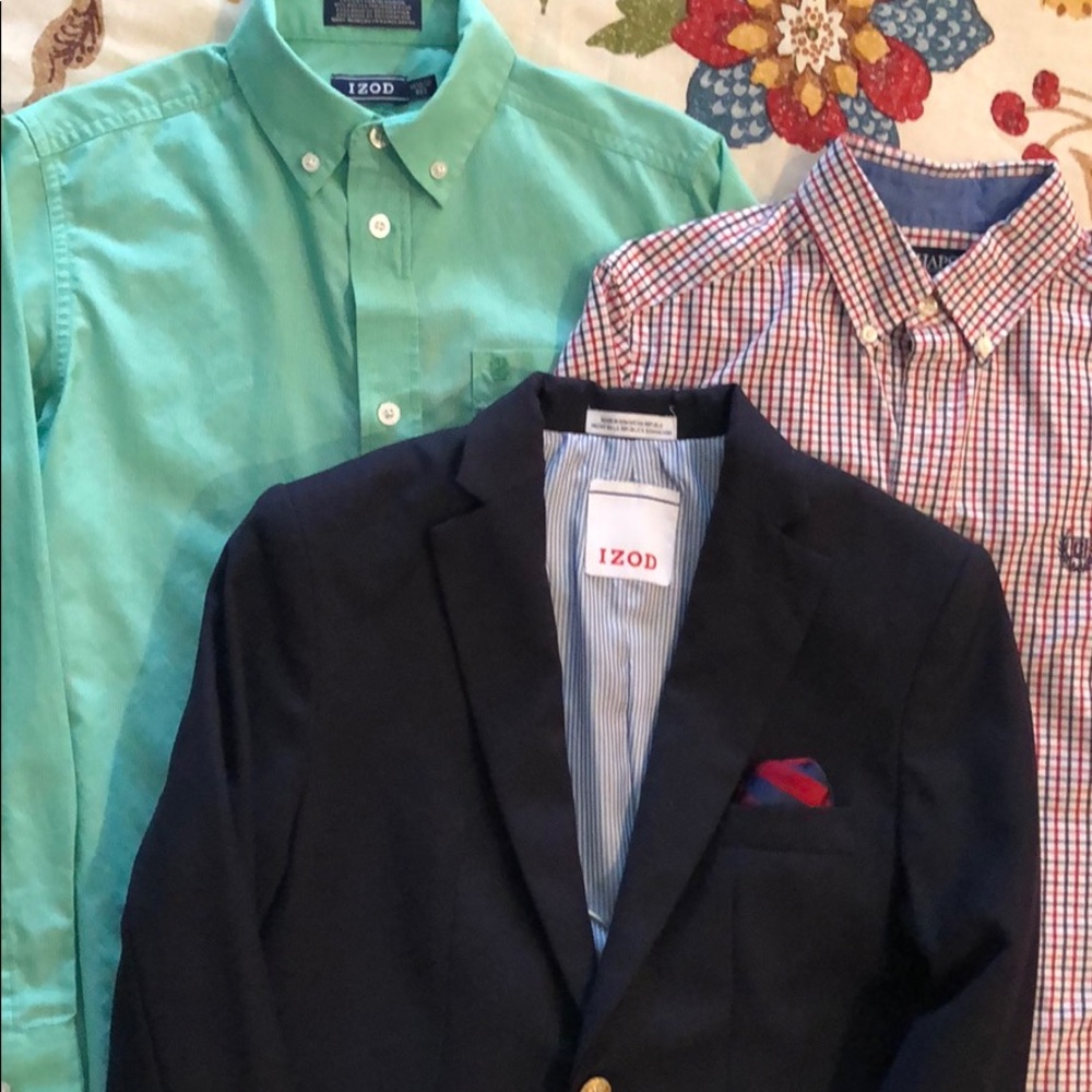 Boys Sports coat and two dress shirts!